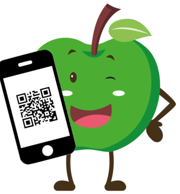 Pomme et son Qr code 