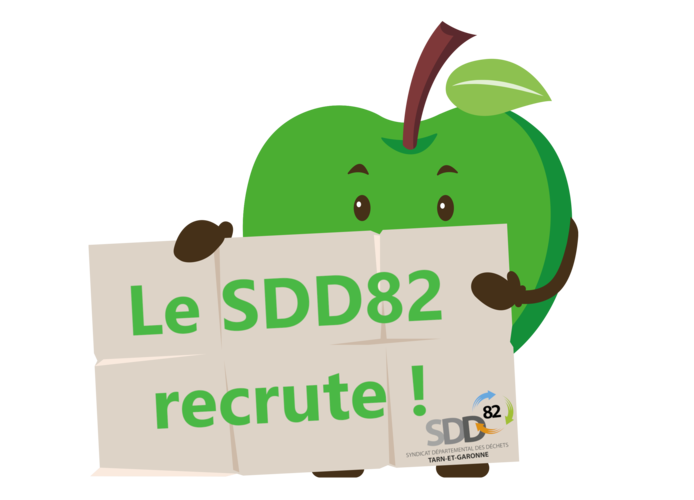 pomme avec un carton "recrutement"
