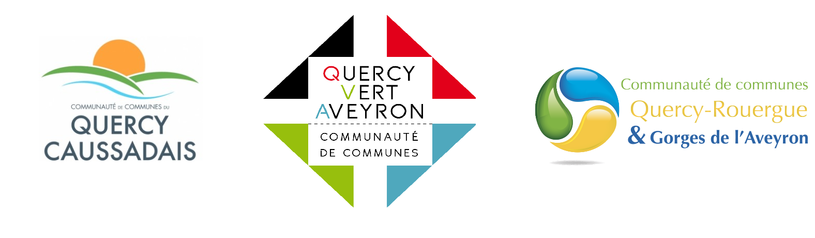 logo des communautés de communes Quercy Caussadais, Quercy Vert aveyron et quercy rouergue et gorges de l'aveyron